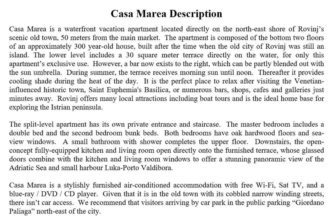 Apartment Casa Marea Rovinj Exteriör bild